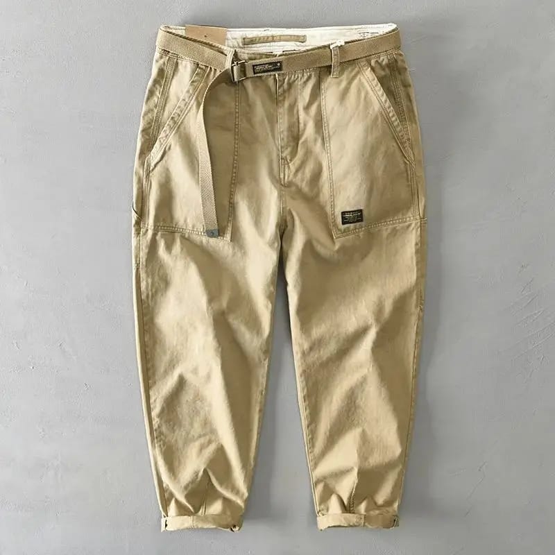 Pantalones de Hombre 2024 Tendencia Primavera Verano, Tiro Alto, Con Lazo, Color Liso, Rectos, Sueltos, Estilo Casual Workwear Americano.